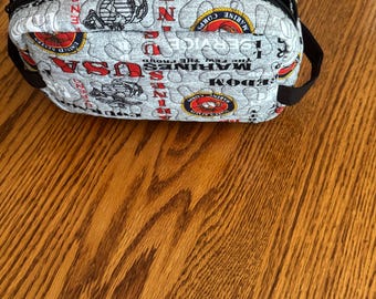 HQ-130 Hand made fabric toiletry bag dedicated to the United States Marine Corps.