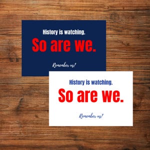 HISTORY Postcards, Printable Protest to Reps, 2 Color Options, 6 x4 Double-Sided PDF – Instant Download, Easy home printing