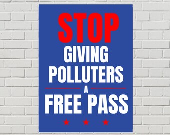 Clean Air Protest Sign, Climate Poster, Corporate Polluters protest  (Printable PDF, 2 Sizes)