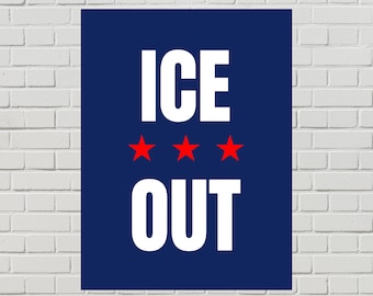 Anti ICE Protest Sign – Abolish ICE Poster, Immigrant Rights (Printable pdf, 2 Sizes)