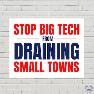 Data Center Protest Sign, Stop Big Tech Poster (Printable PDF, 2 Sizes)