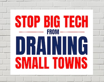 Data Center Protest Sign, Stop Big Tech Poster (Printable PDF, 2 Sizes)