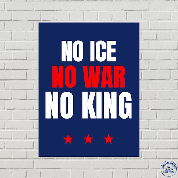 No Kings Protest Poster, Anti-ICE, Anti-War Sign (Printable PDF)