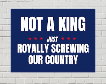 No Kings Protest Poster – Screwing our Country, Anti-Trump Sign, June 14 (Printable PDF, 2 sizes)
