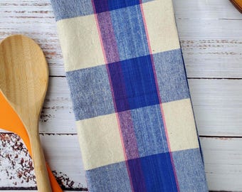Handwoven Cotton Kitchen Towel: Multicolored Hand Loomed Napkin/Tea towel, Hostess Gift, Mother's Day