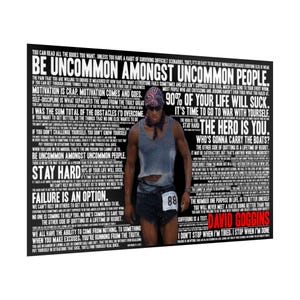 David Goggins Poster mit mehr als 50 seiner motivierendsten Zitate
