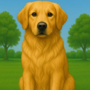 Impresión de arte mural de perro Golden Retriever / Descarga digital imprimible / Regalo para amantes de los perros / Ilustración de mascotas / Decoración de razas del Reino Unido