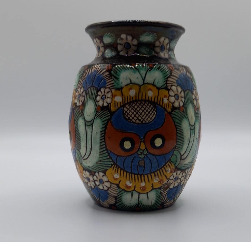 Thoune Ceramic Pot Swiss Antique with Owl Motif design