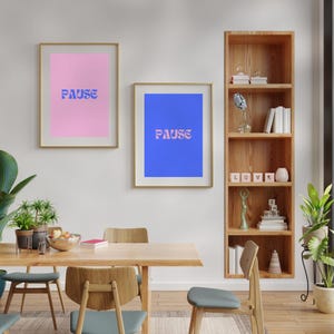 Zatrzymaj się i odetchnij | Relaksująca, drukowana sztuka ścienna | Uspokajający plakat z cytatem | Wydruk typografii uważności | Dekoracja domu łagodząca stres | Przypomnienie