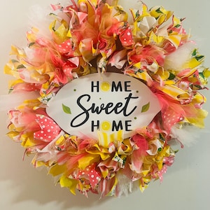 Lemon “Home Sweet Home” Ribbon Wreath