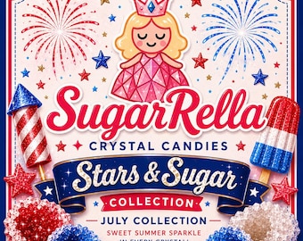 July Stars & Sugar Collection - Handmade Kohakutou Crystal Candy Box |
