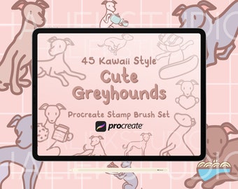 Süßes Windspiel Procreate Briefmarken - 45 Kawaii Pinsel (Digitaler Download)