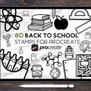 80 Procreate Back to School-stempels, Cute Procreate School-stempels, Doodle Procreate-penselen voor commercieel gebruik
