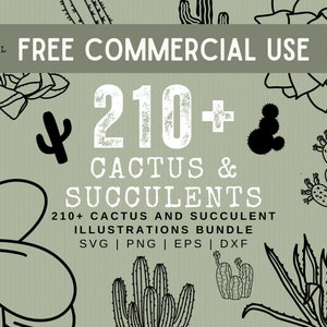Plus de 210 cactus et plantes succulentes SVG Bundle - Cactus et succulentes fichiers svg/couper des fichiers pour Cricut ou Silhouette ou comme clipart usage commercial gratuit