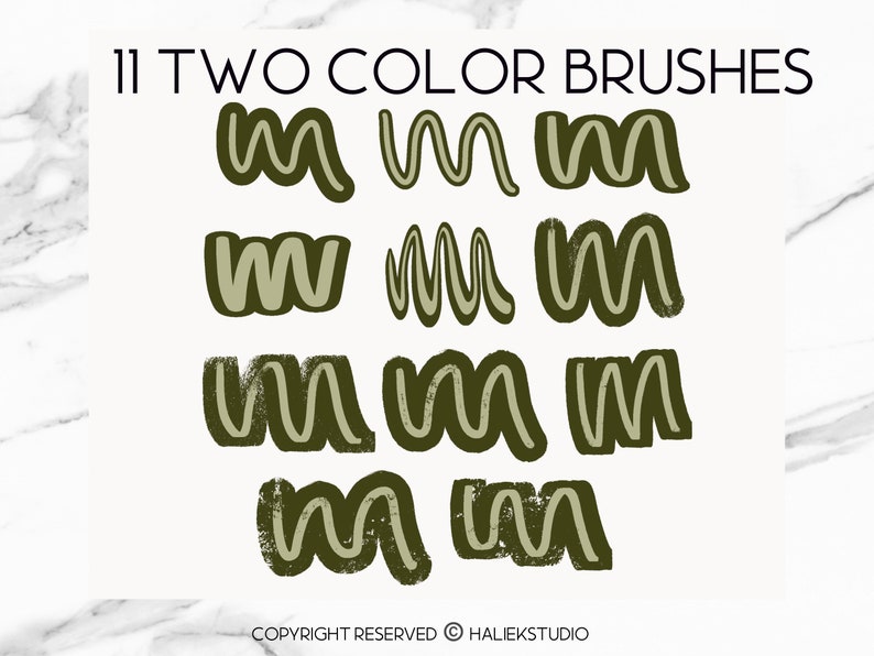 Procreate Outline and Two Color Brush Set - 23 Brushes for Procreate - Etsy