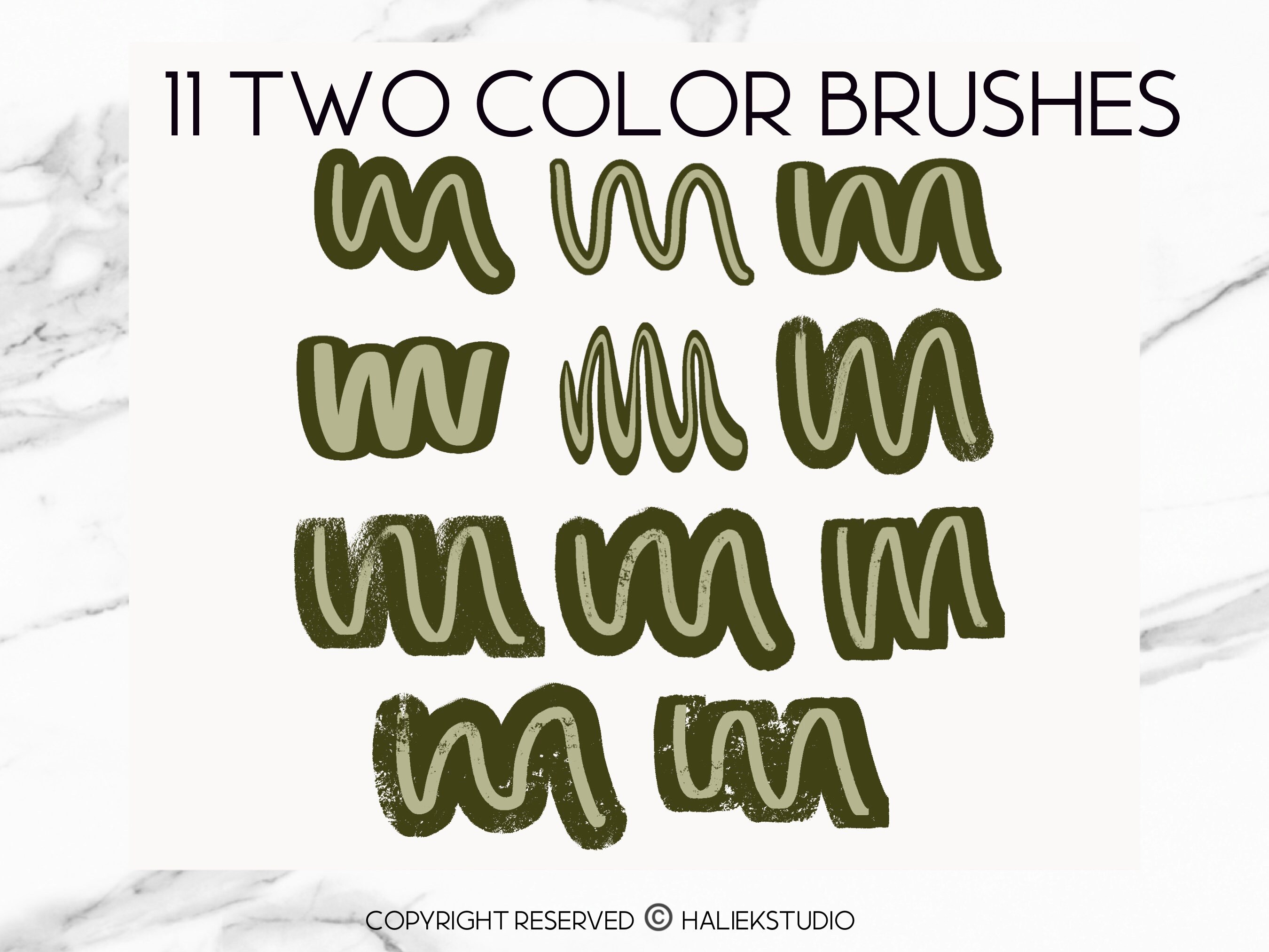 Procreate Outline and Two Color Brush Set - 23 Brushes for Procreate - Etsy