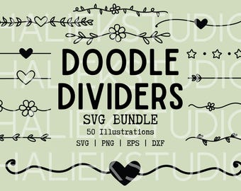 Doodle Divider SVG Bundle - Handgezeichnete Border Designs (Digitaler Download)