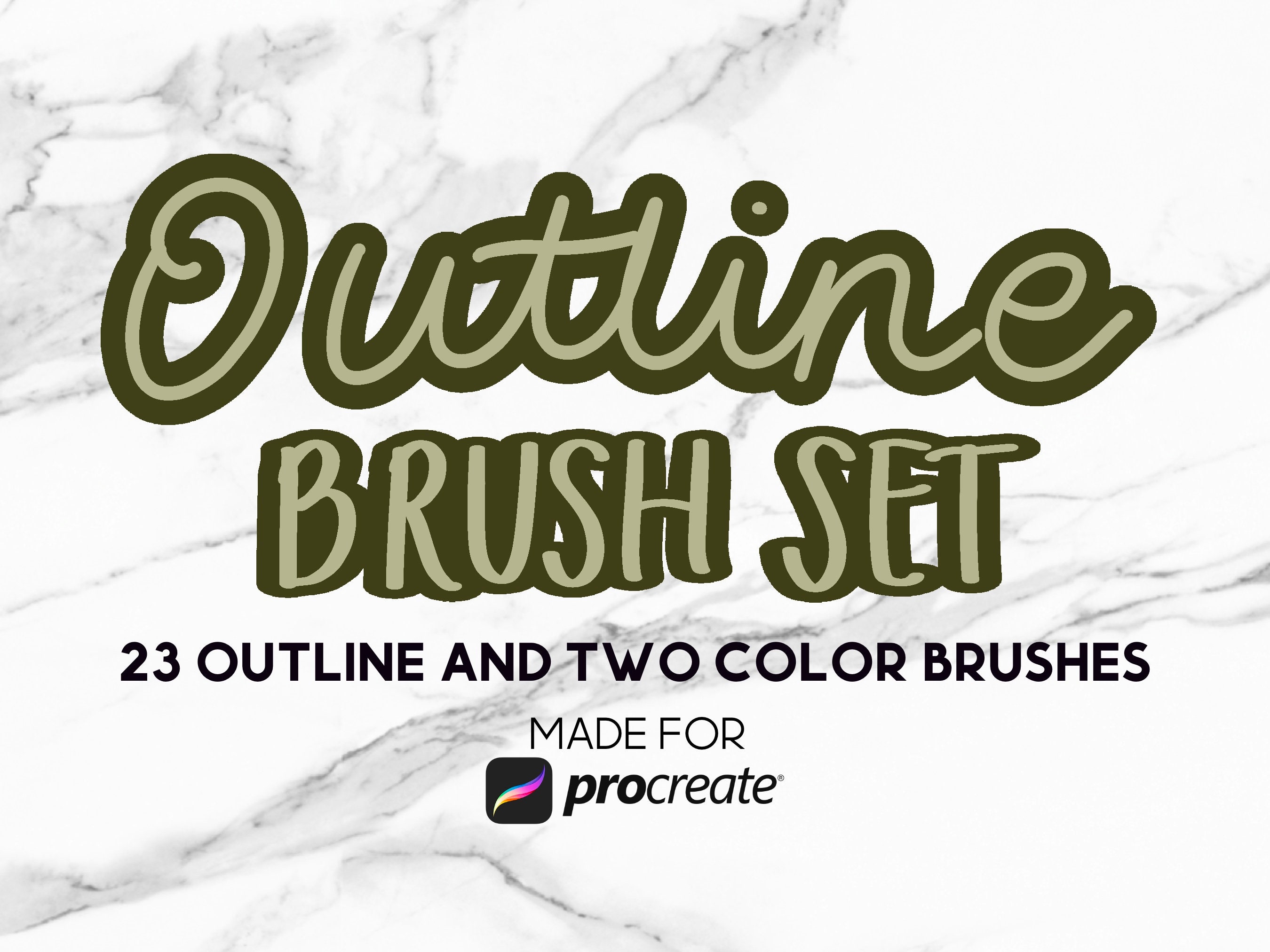Procreate Outline and Two Color Brush Set - 23 Brushes for Procreate - Etsy