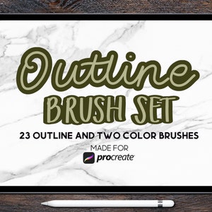 Procreate Outline and Two Color Brush Set - 23 Brushes for Procreate