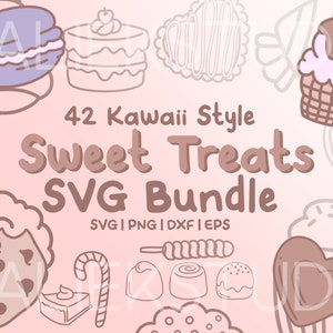 42 süße Leckereien Bundle - süße Doodle Kuchen, Kekse, Süßigkeiten Bilder