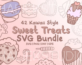 Pacchetto SVG di dolciumi: dolciumi, torte e biscotti scarabocchiati
