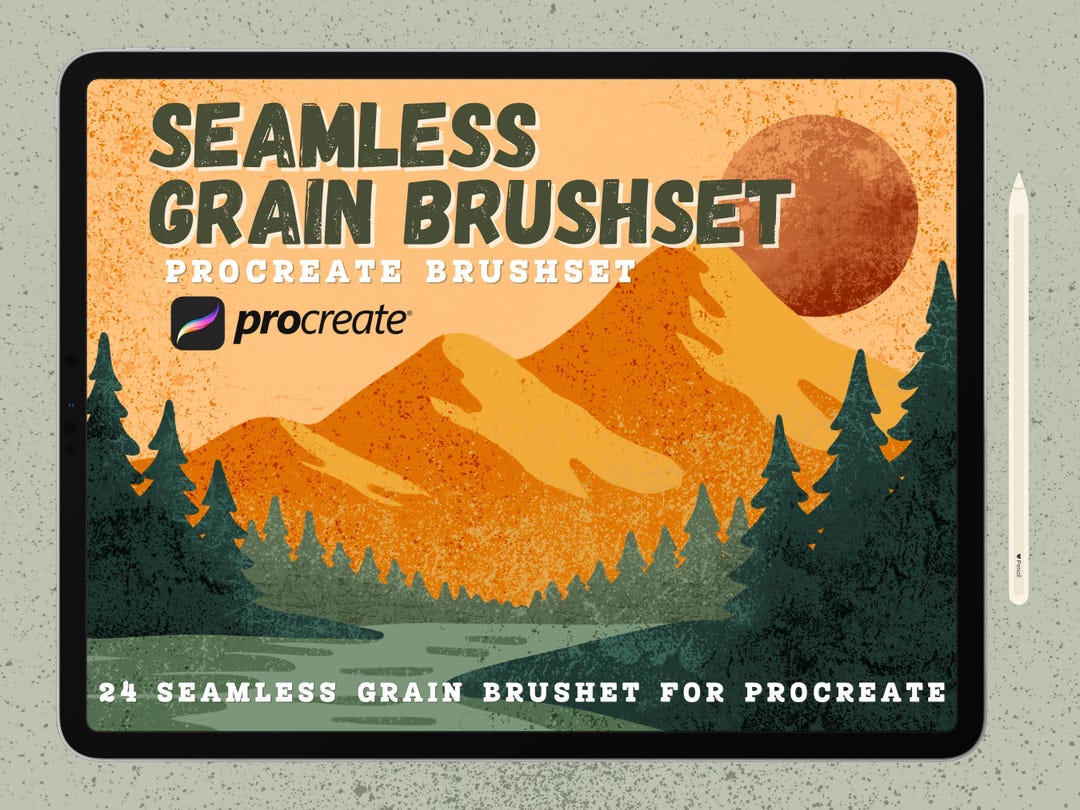 Seamless Grain Procreate Texture Brush Set: Digital Art Brushes ...