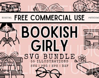 55 Bookish Girly SVG Bundle