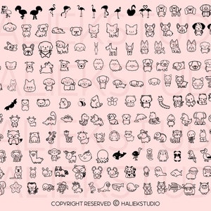 700+ Animal SVG Bundle - Cute Kawaii Animals in SVG, Png, Dxf, or Eps ...