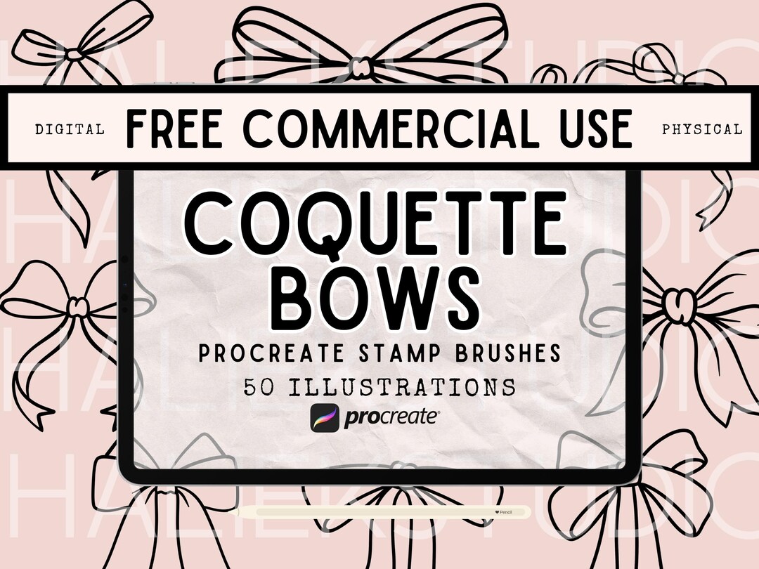 50 Coquette Bows Procreate Brush Set - Procreate Brushes With ...