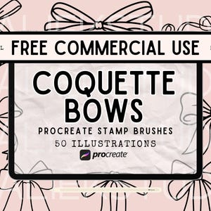 50 Coquette Bows Procreate Brush Set - Procreate Brushes with Commercial Use