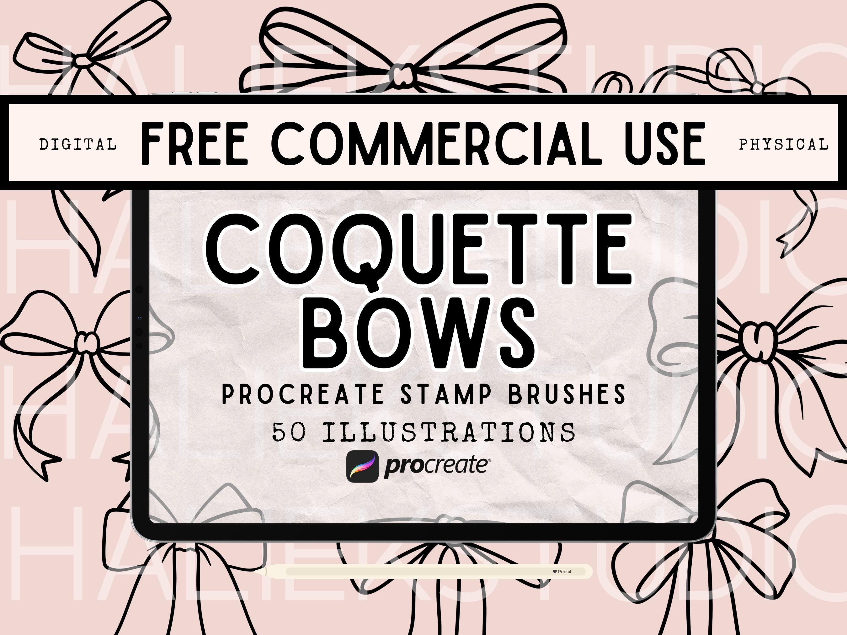 50 Coquette Bows Procreate Brush Set - Procreate Brushes With ...