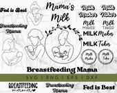 Breastfeeding Mama SVG Images: Lactation Clipart, Cricut & Silhouette Cut Files (Digital Download)