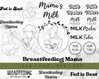 18 Breastfeeding Mama SVG Images | Lactation Sticker SVG File |  Breastfeeding clipart | Hand drawn | Cricut, Silhouette Cut files