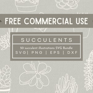 50 Succulents SVG Bundle - Succulent svg files/cut files for Cricut or Silhouette or as clipart - Free Commercial Use