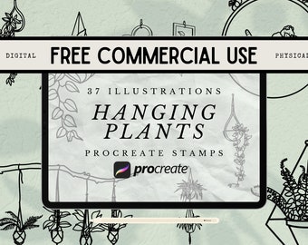 Hängende Pflanzen Procreate Briefmarken: 37 botanische Illustrationen (digitaler Download)