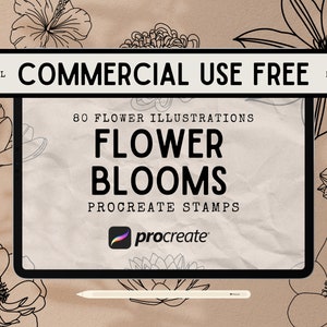 Procreate Blumenblüten-Stempel – 80 Blumenblüten-Bildstempel für Procreate – kostenlose kommerzielle Nutzung