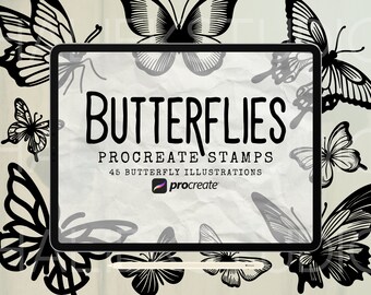 45 Schmetterlinge Procreate Stempel Pinsel Set
