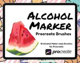 Alkohol Marker Stil Procreate Pinselset: Copic Textur (Digitaler Download)