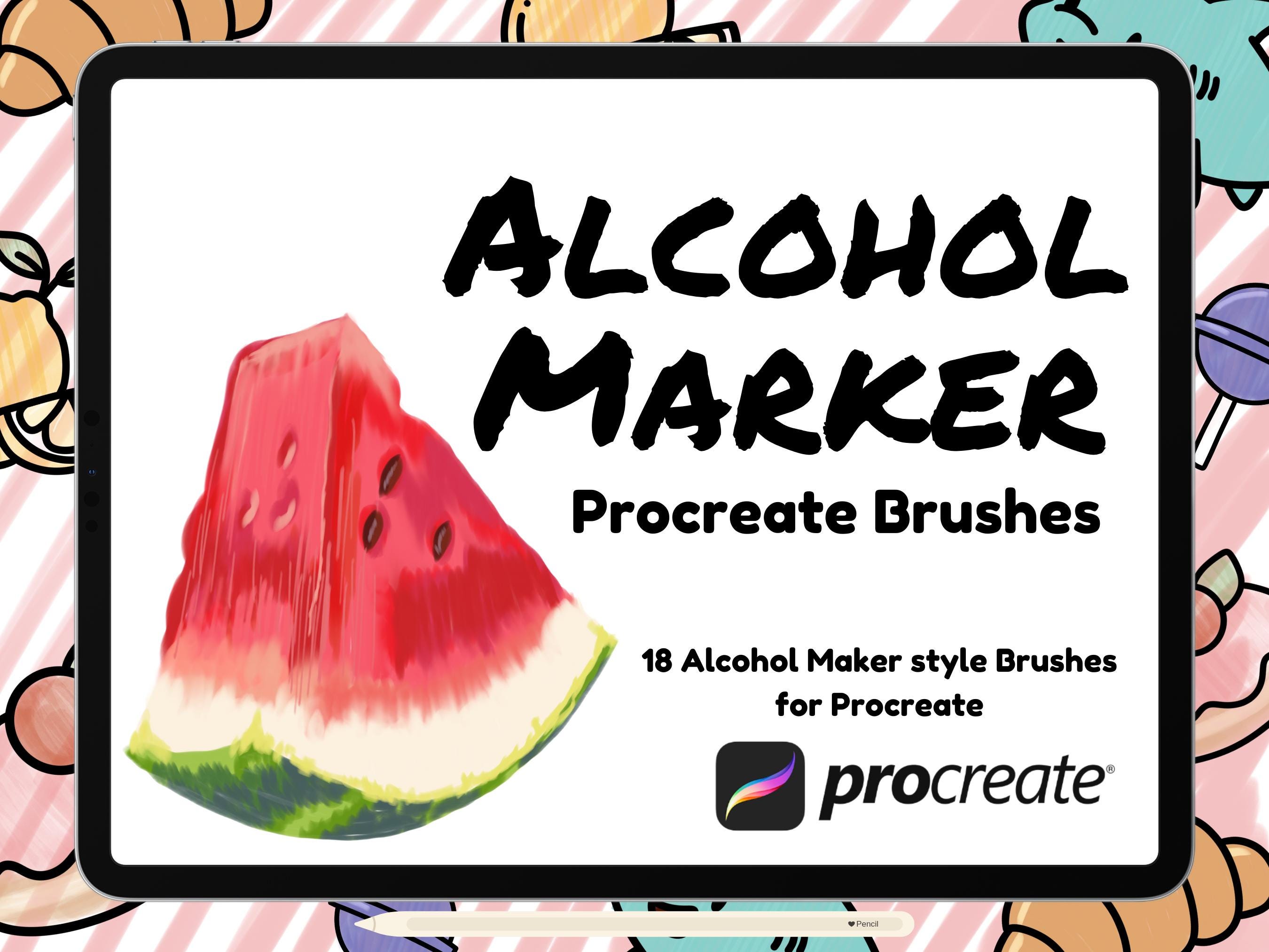 Set de pinceles para Procreate con rotulador al alcohol – Pinceles estilo Copic y blender