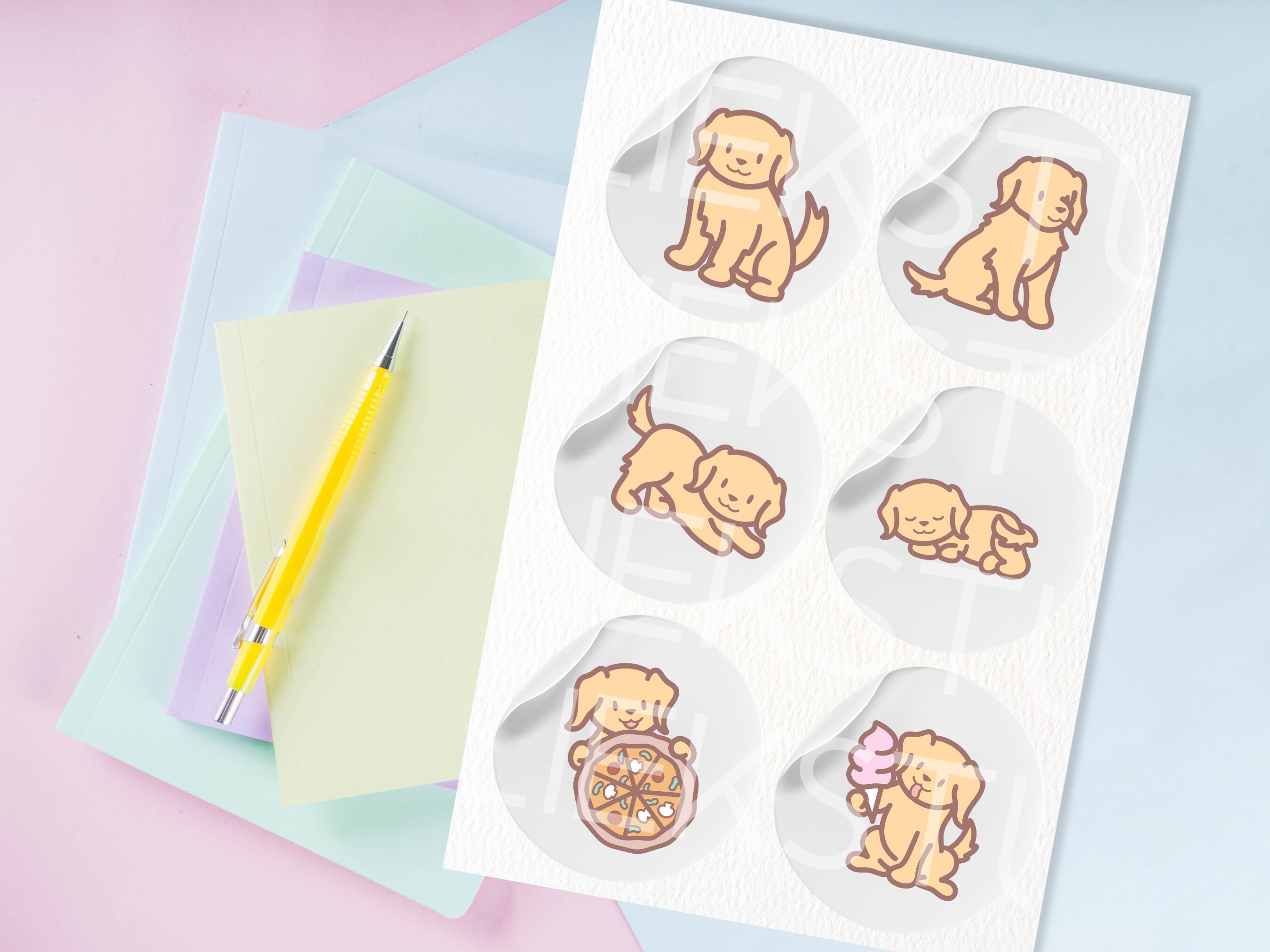 Cute Golden Retriever Clip Art – Kawaii Chibi PNG SVG Bundle (digital ...