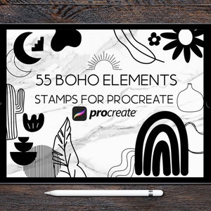 55 Procreate Boho Elements Stamps Brush Set