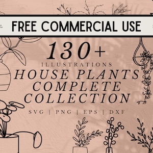 Más de 130 ilustraciones SVG de plantas de interior Colección COMPLETA - imágenes de plantas de arte lineal en archivos SVG, png, dxf o eps - Uso comercial gratuito