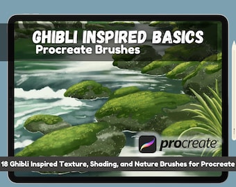 Ghibli Inspired Procreate Brush Set: Texture, Shading, Nature (Digital Download)
