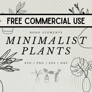 17 Paquete de imágenes SVG de plantas de casa minimalistas - imágenes de plantas de arte lineal en archivos SVG, png, dxf o eps - Uso comercial gratuito