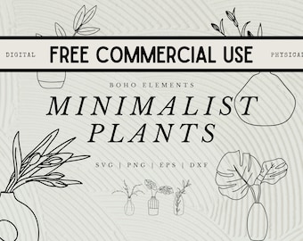 Minimalistisch Haus Pflanze SVG Bundle: Boho Line Art (Digitaler Download)