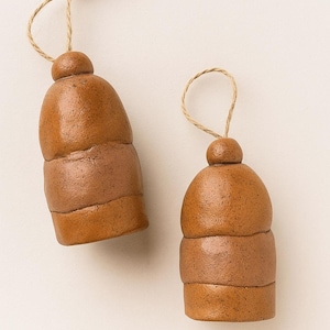 Rustic Handmade Ceramic Bell – Wabi-Sabi Wall Decor – Small & Large Sizes – Natural Terracotta Clay