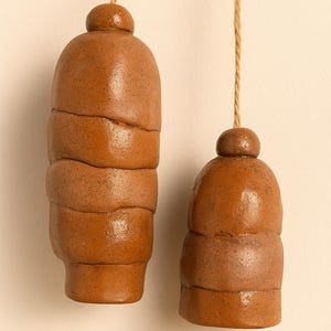 Rustic Handmade Ceramic Bell – Wabi-Sabi Wall Decor – Small & Large Sizes – Natural Terracotta Clay