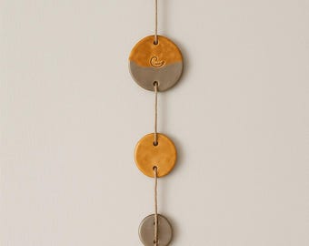 Handmade Ceramic Wall Hanging – Wabi Sabi Bohemian Wall Decor