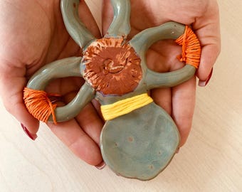 Handmade Ceramic Wall Spoon Hanging-Rustic Cottagecore Kitchen Wall Art, Table Decor