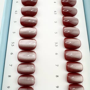 Mocha Cat Eye Press On Nails: Reusable Acrylic, Short Squoval
